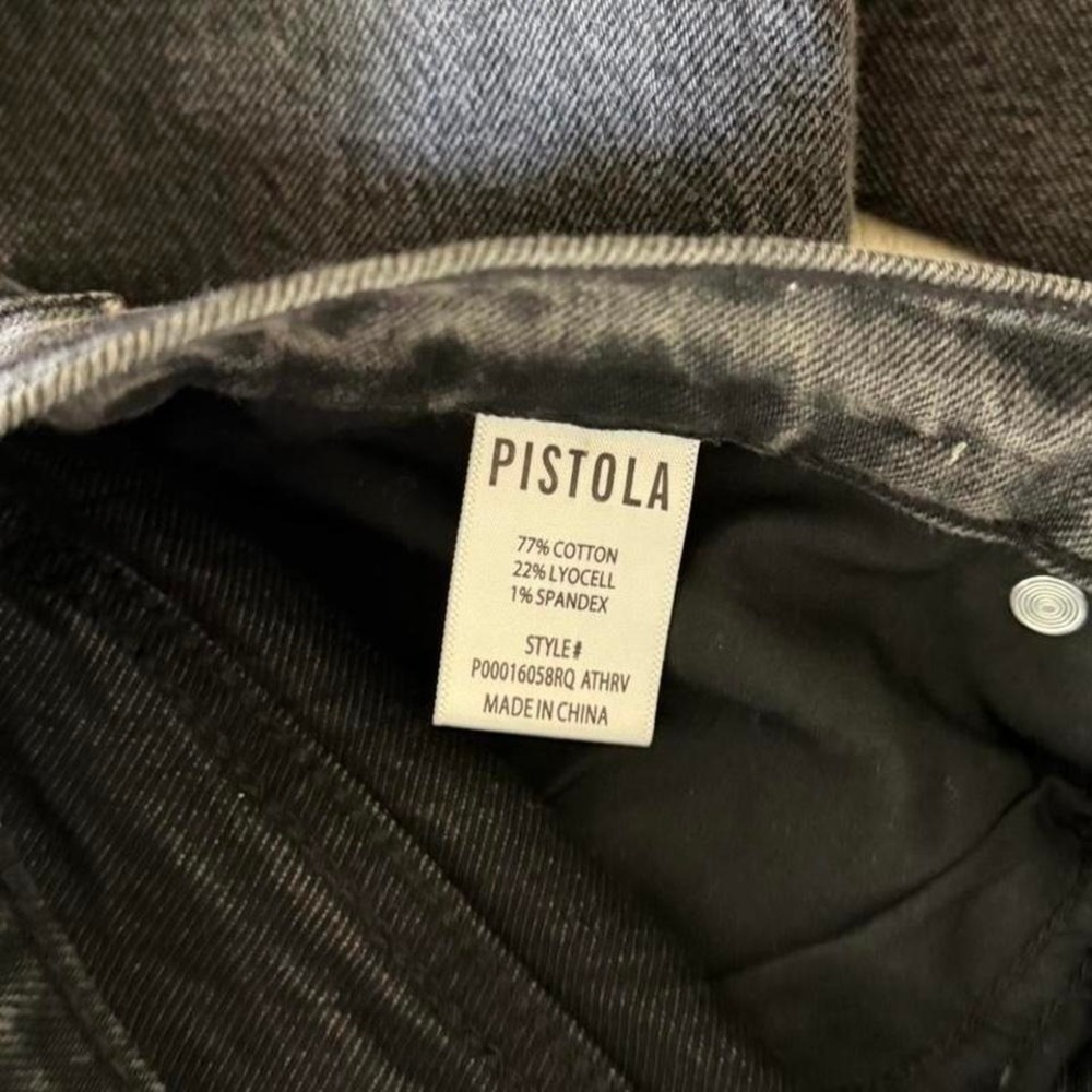 Pistola Black Straight Leg Jeans | High Rise Vintage Wash Denim Size 27 - Picture 7 of 7